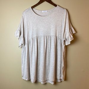 Oatmeal peplum top 2x. NWOT